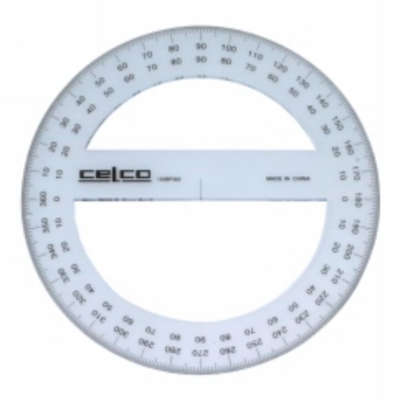 Picture of PROTRACTOR CELCO 15CM 360 DEG'S FULL CIR