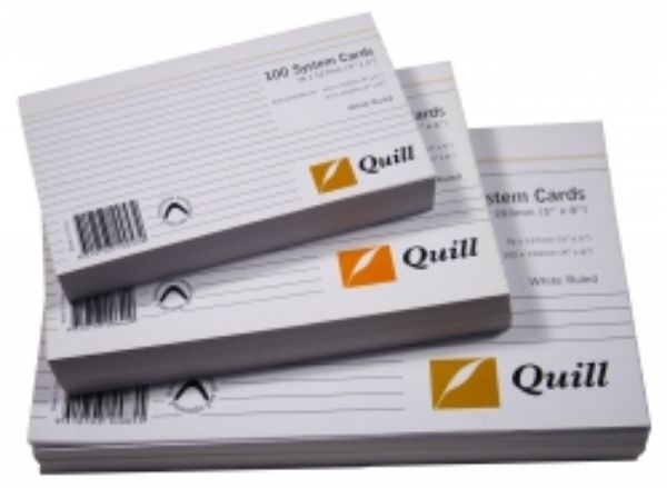Picture of SYSTEM CARDS QUILL 5X3 RULED WHITE PK100