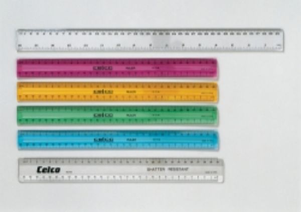 Picture of RULER PLASTIC 30CM   CLEAR CELCO T105