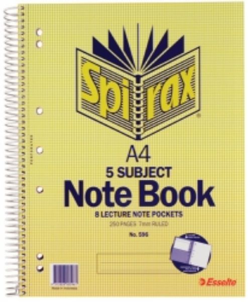 Picture of NOTEBOOK SPIRAX 596 A4 5 SUBJECT S/O